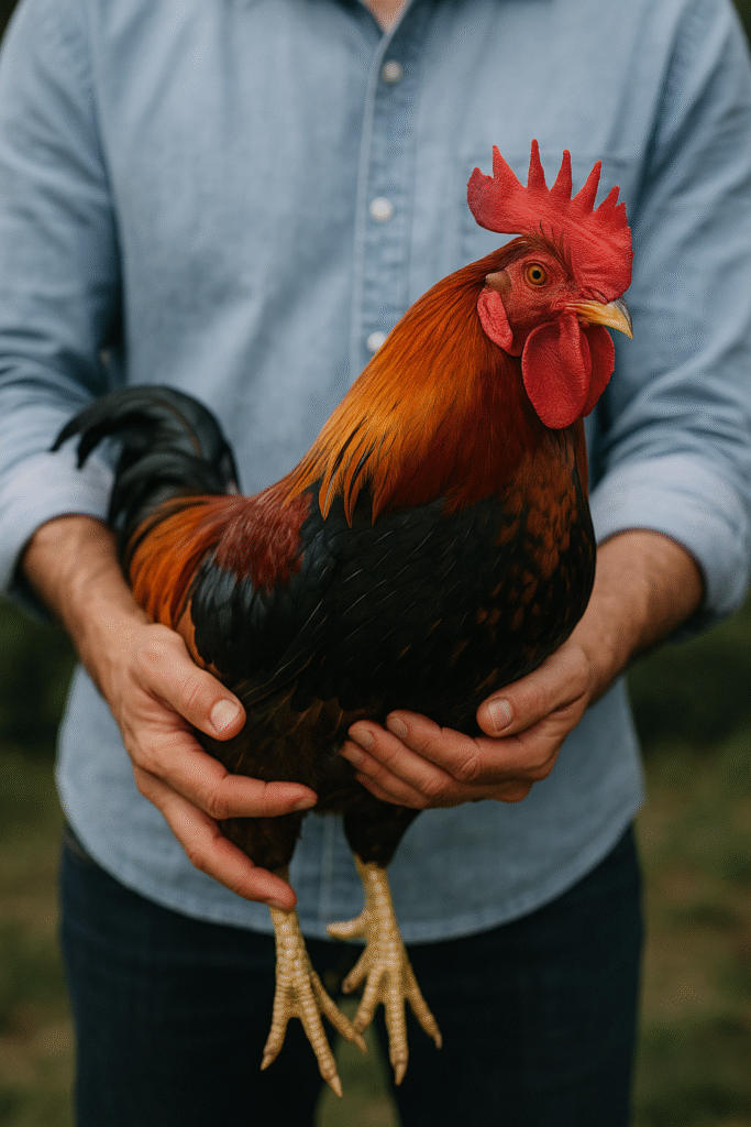 chatgpt image oct 27, 2025, 05 52 09 pm Manos sosteniendo un gallo sano y bien cuidado